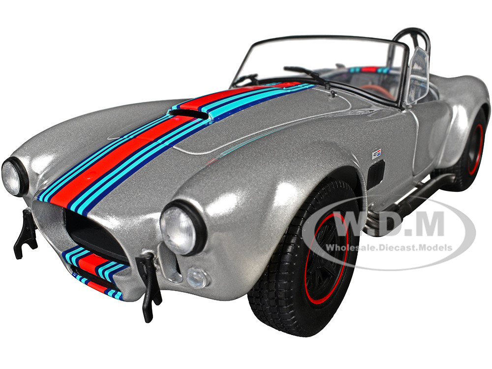 1965 Shelby Cobra 427 MKII "Solido Works M Racing Tribute" Gray Metallic with Stripes 1/18 Diecast Model Car by Solido