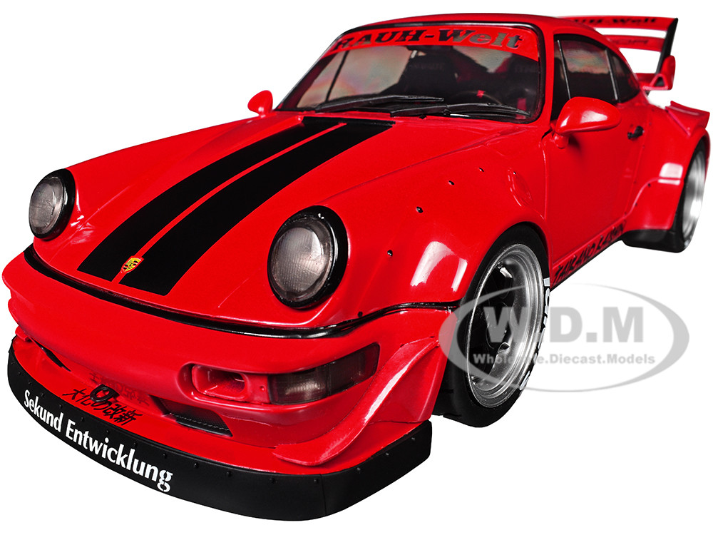 2024 RWB Bodykit "Taikano Kaishin" Red with Black Stripes 1/18 Diecast Model Car by Solido