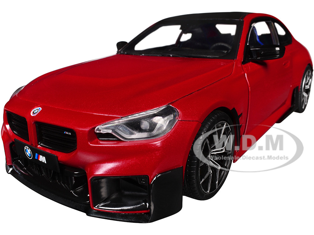 2024 BMW M2 Performance Parts Toronto Red Metallic with Carbon Top 1/18 Diecast Model Car by Solido
