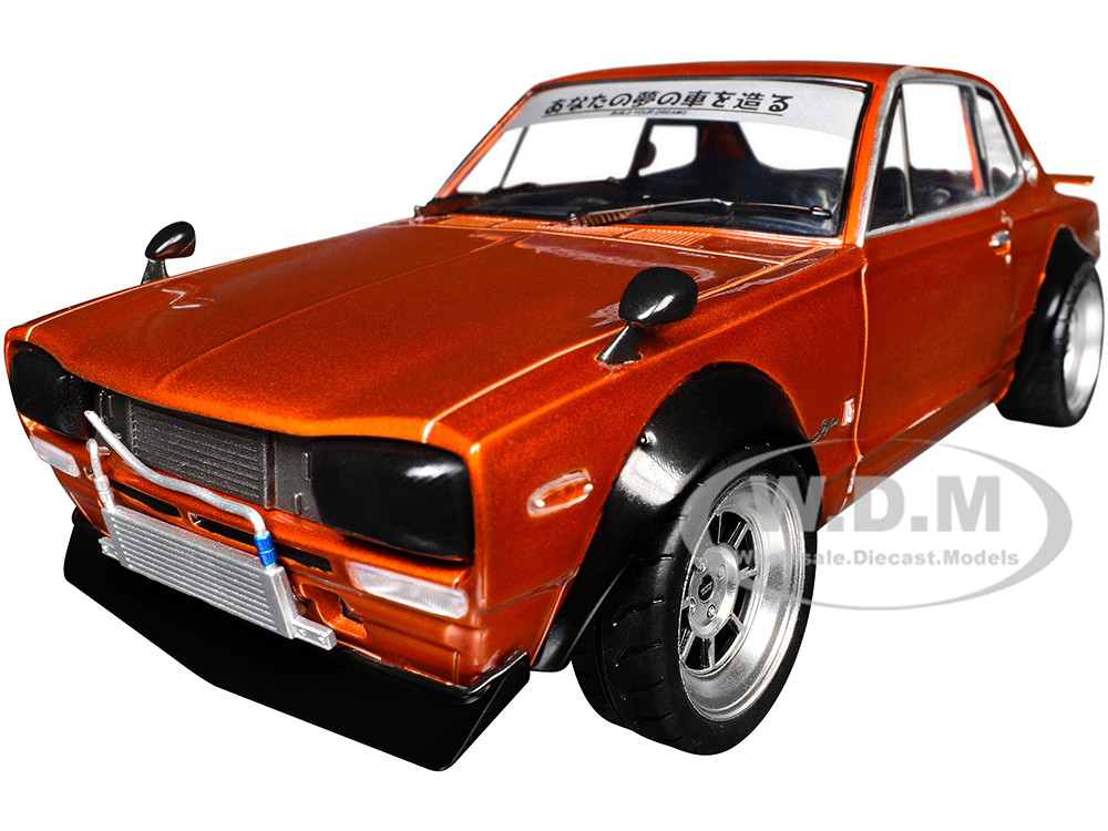 1970 Nissan Skyline (C10) Hakosuka RHD (Right Hand Drive) Orange Metallic 1/18 Diecast Model Car by Solido