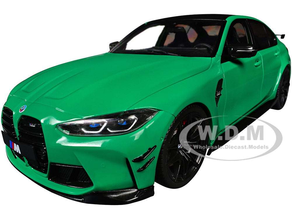 2024 BMW M3 Competition Signal Green with Carbon Top 1/18 Diecast Model Car by Solido