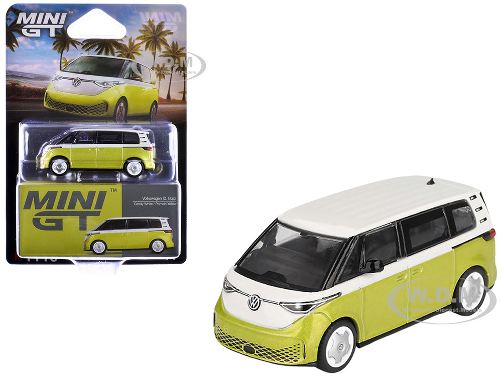 Volkswagen ID. Buzz Van Pomelo and Candy Limited Edition Mini GT White 1:64 diecast model Mini GT TSM