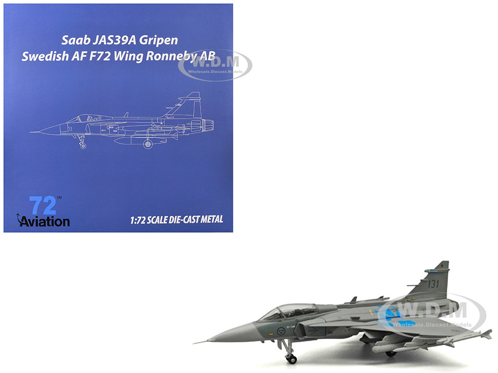 Saab JAS 39A Gripen Fighter Aircraft "131, F 7 Wing, Cats Paw Livery, Satenas Air Base" (2006) Swedish Air Force 1/72 Diecast Model Airplane by Aviati