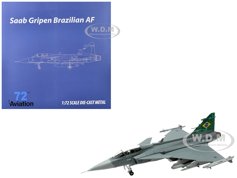 Saab JAS 39E Gripen Fighter Aircraft "Brazilian Air Force" 1/72 Diecast Model Airplane by Aviation 72