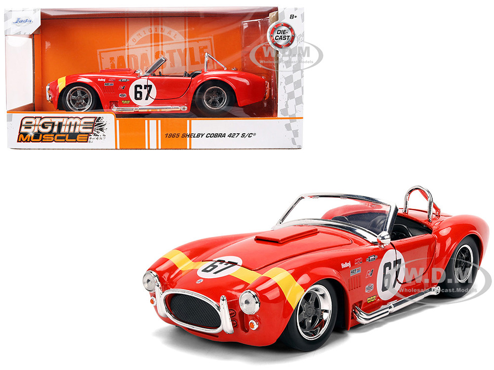1965 Shelby Cobra 427 S/C #67 Stripe "Bigtime Muscle" Series Red 1:24 model Jada