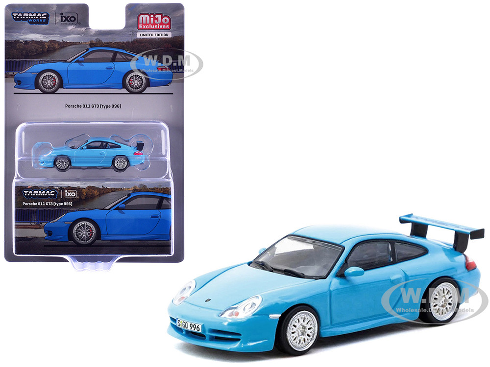 Tarmac Works 1:64 Porsche 911 GT3 (996) Light Blue "Global64" Series 1/64 Diecast Model by Tarmac Works
