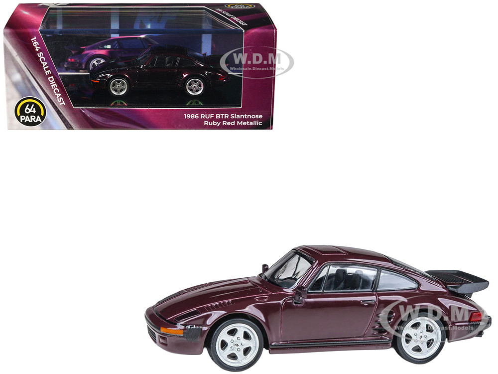 Paragon Models 1:64 1986 RUF BTR Slantnose Ruby Red Metallic 1/64 Diecast Model Car by Paragon Models