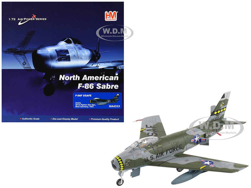 North American F-86F Sabre Fighter Aircraft "25333, 461st Fighter Day Squadron, West Germany" (1955) United States Air Forces in Europe "Air Power Ser