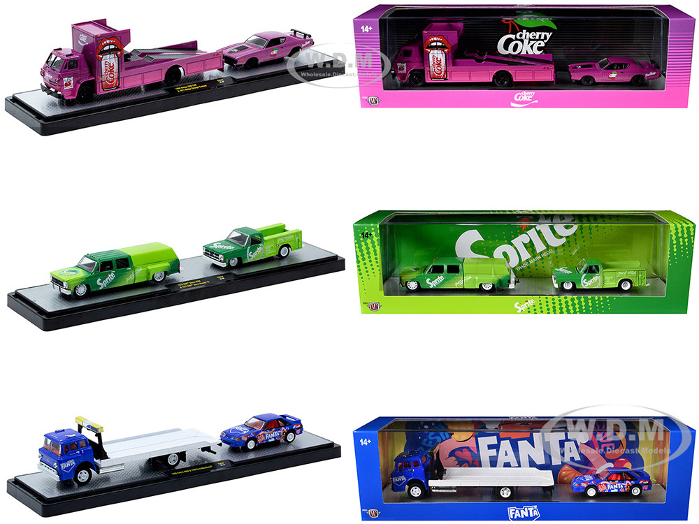 Auto Haulers "Soda" Set of 3 pieces Release 44 Limited Edition to 5750 pieces Worldwide 1/64 Diecast Models by M2 Machines