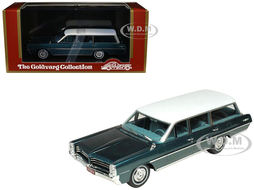 1964 Pontiac Safari Gulfstream Aqua Metallic with White Top and Blue Interior Limited Edition to 200 pieces Worldwide 1/43 Model Car by Goldvarg Colle