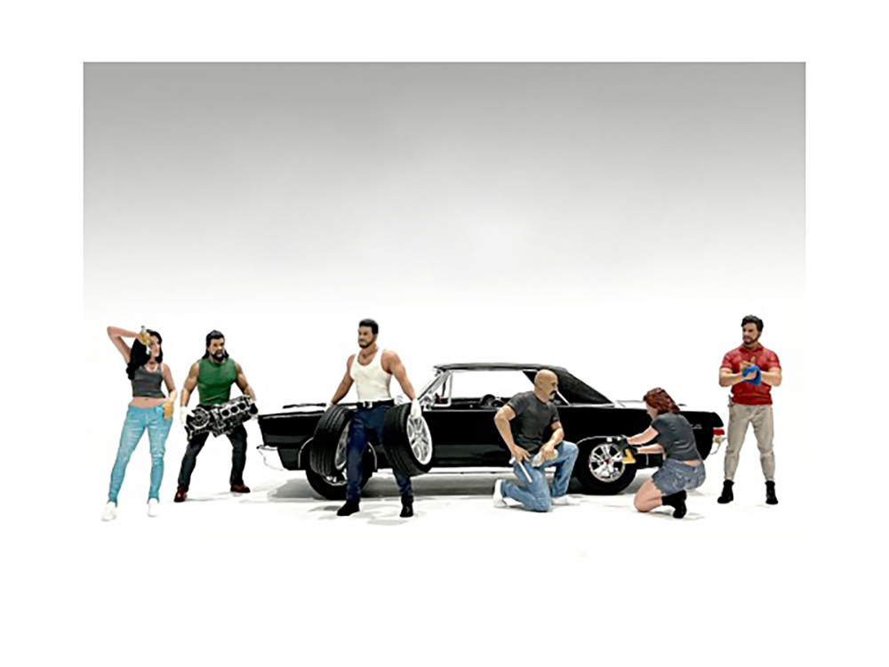 "Muscle Mechanics" 6 piece Figure Set for 1/18 Scale Models by American Diorama