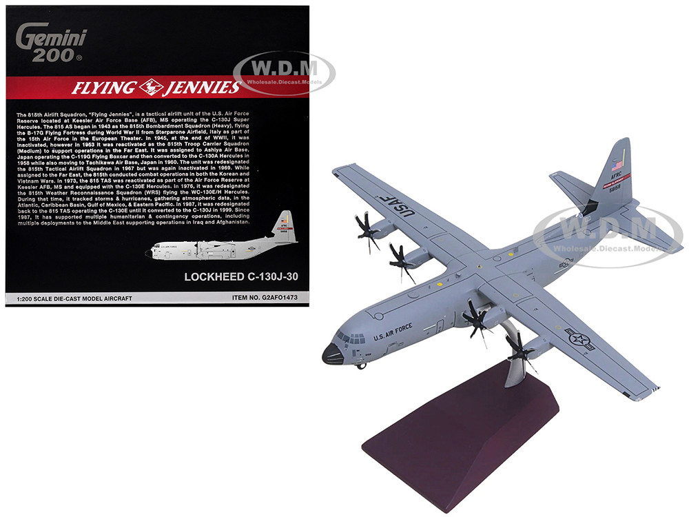 Lockheed C-130J-30 Super Hercules Transport Aircraft "05-8158, Flying Jennies, 815th Airlift Squadron, Keesler Air Force Base" United States Air Force