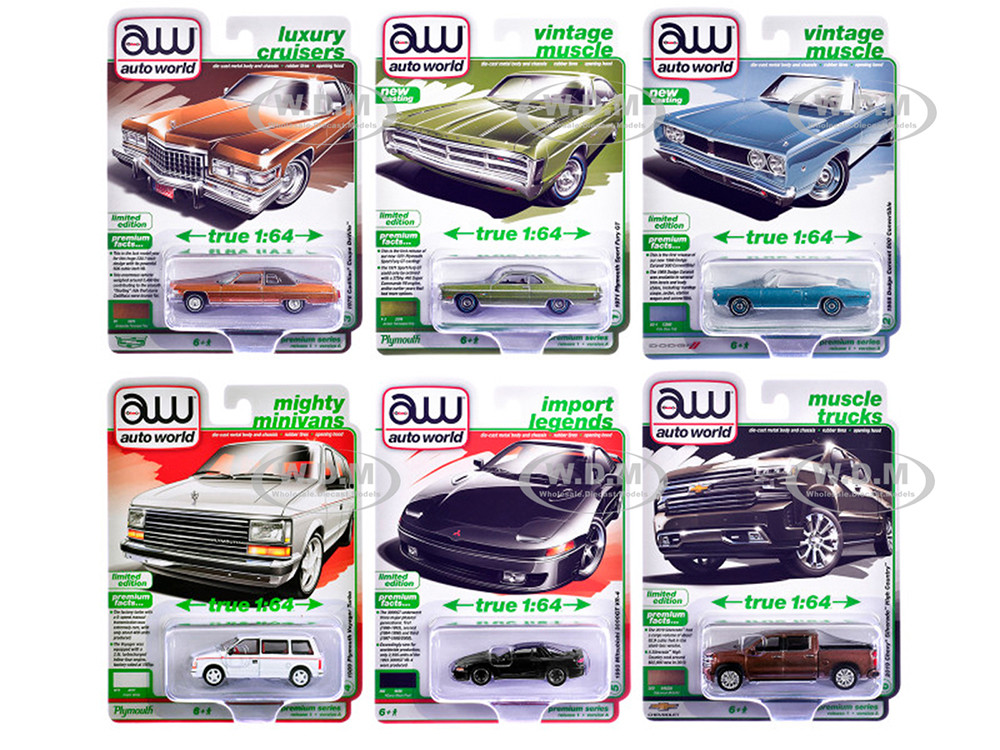 Auto World Premium 2026 Release 1 Set A of 6 pieces 1/64 Diecast Model Cars by Auto World