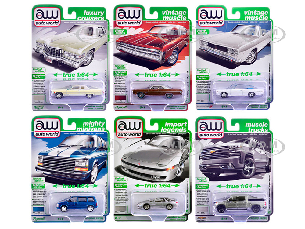 Auto World Premium 2026 Release 1 Set B of 6 pieces 1/64 Diecast Model Cars by Auto World