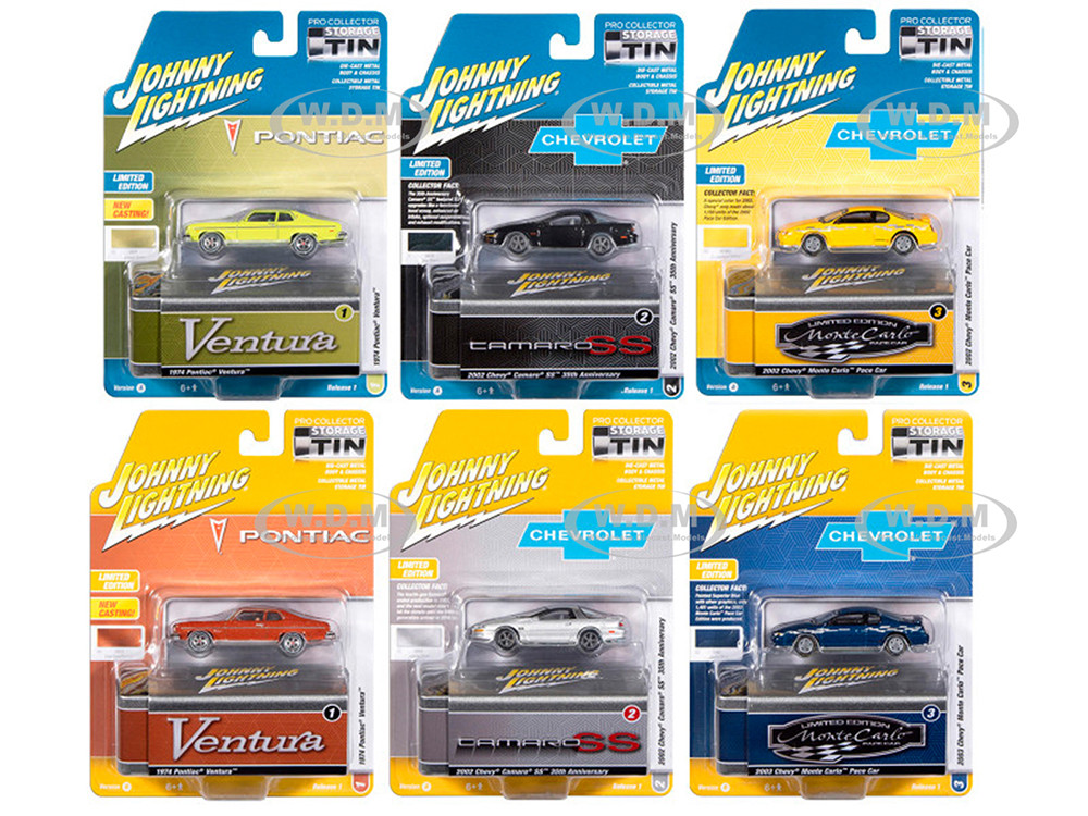 Johnny Lightning Collector's Tin 2026 Set of 6 Cars Release 1 Limited Edition 1/64 Diecast Model Cars by Johnny Lightning