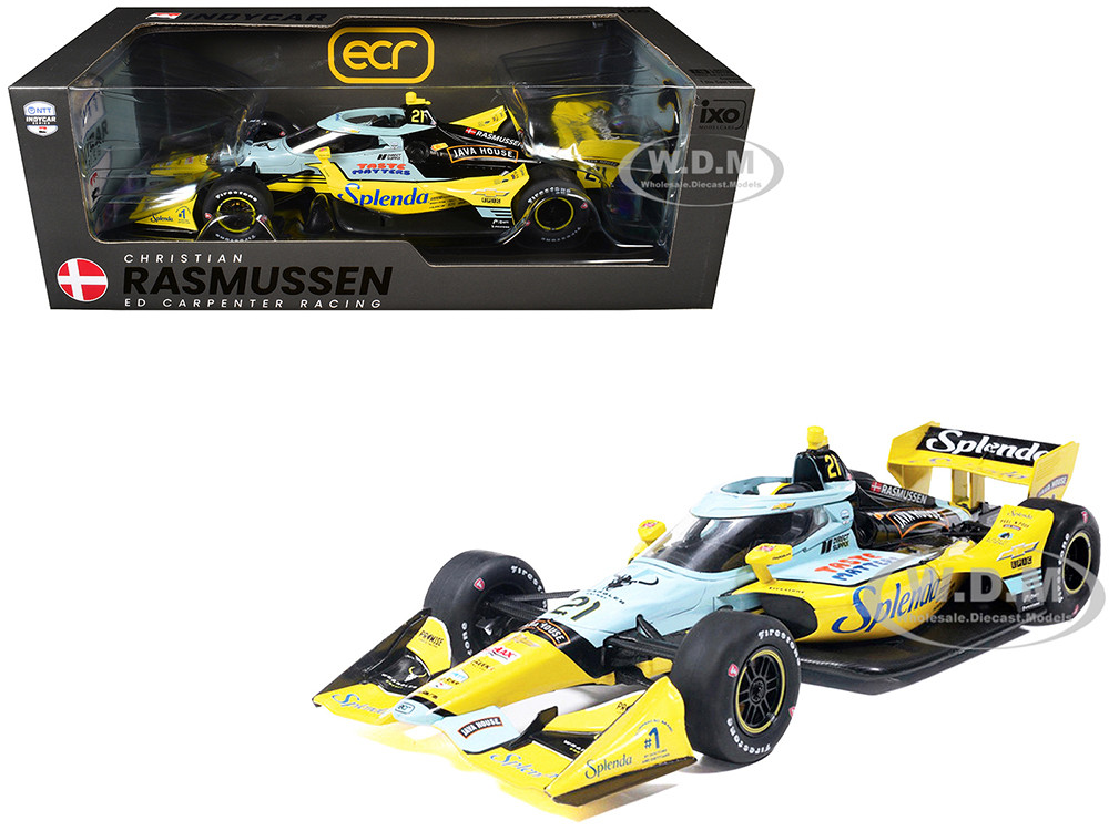 Dallara IndyCar #21 Christian Rasmussen "Splenda" Ed Carpenter Racing (Road Course Configuration) "NTT IndyCar Series" (2026) 1/18 Diecast Model Car b