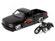 1993 Chevrolet 454 SS Pickup Truck Harley Davidson Black and 2007 Harley Davidson XL 1200N Nightster Motorcycle Black H D Custom Series 1/24 Diecast Model Car Maisto 32276-BLK