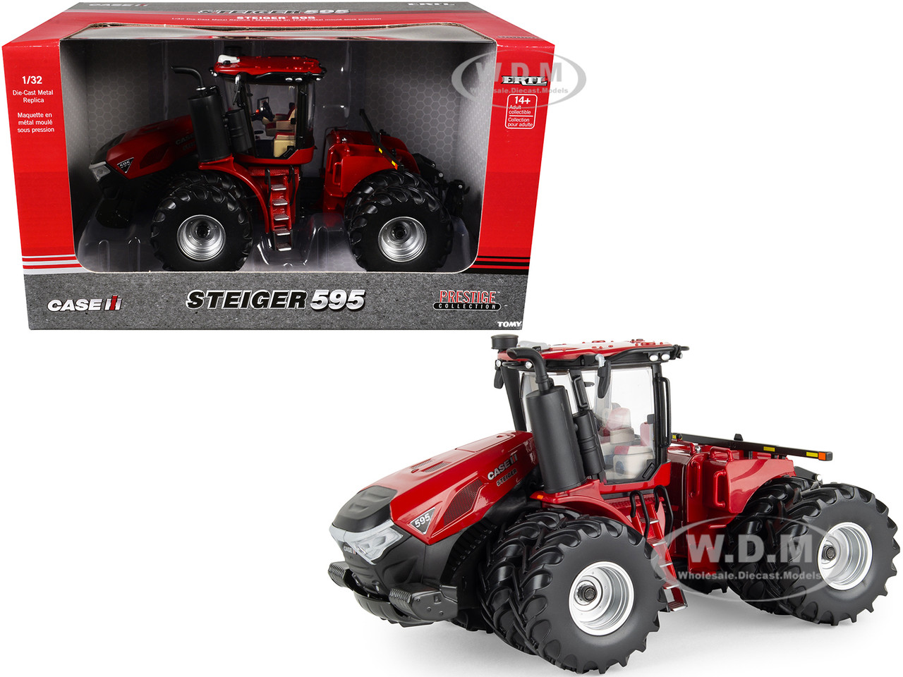 Case IH Steiger 595 Tractor with Dual Wheels Red "Prestige Collection" Series 1/32 Diecast Model by ERTL TOMY