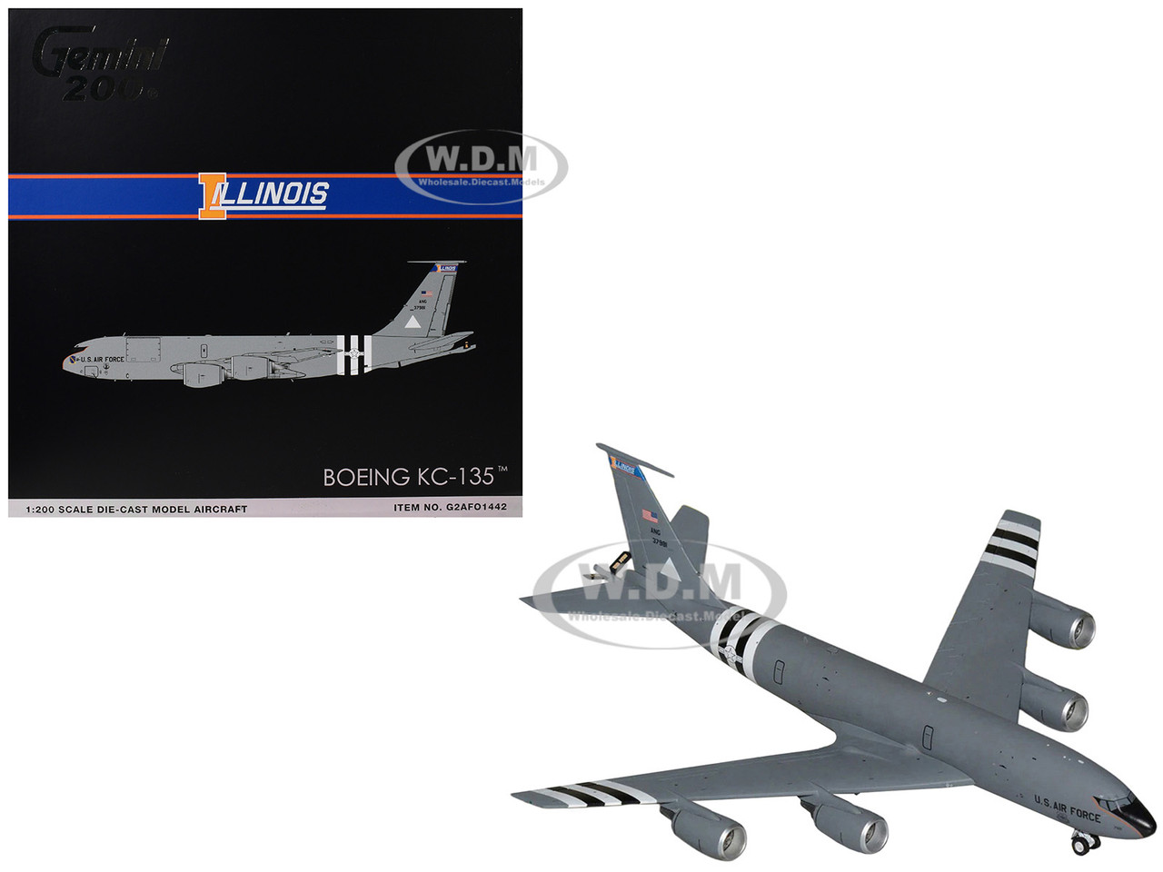 Boeing KC-135R Stratotanker Tanker Aircraft "Illinois Air National Guard" (63-7981) United States Air Force "Gemini 200" Series 1/200 Diecast Model Ai