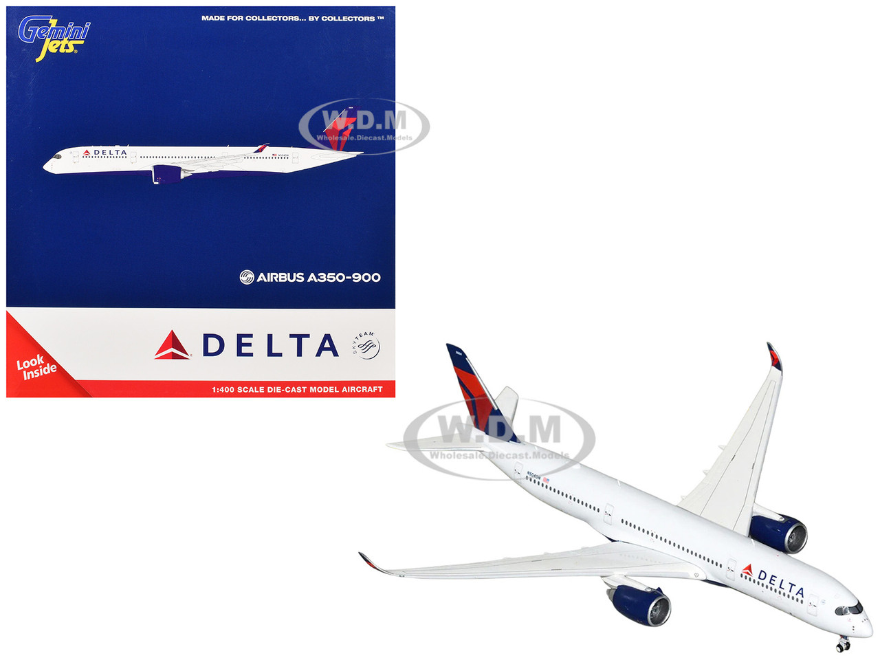 Airbus A350-900 Commercial Aircraft "Delta Air Lines" (N504DN) White with Blue and Red Tail 1/400 Diecast Model Airplane by GeminiJets