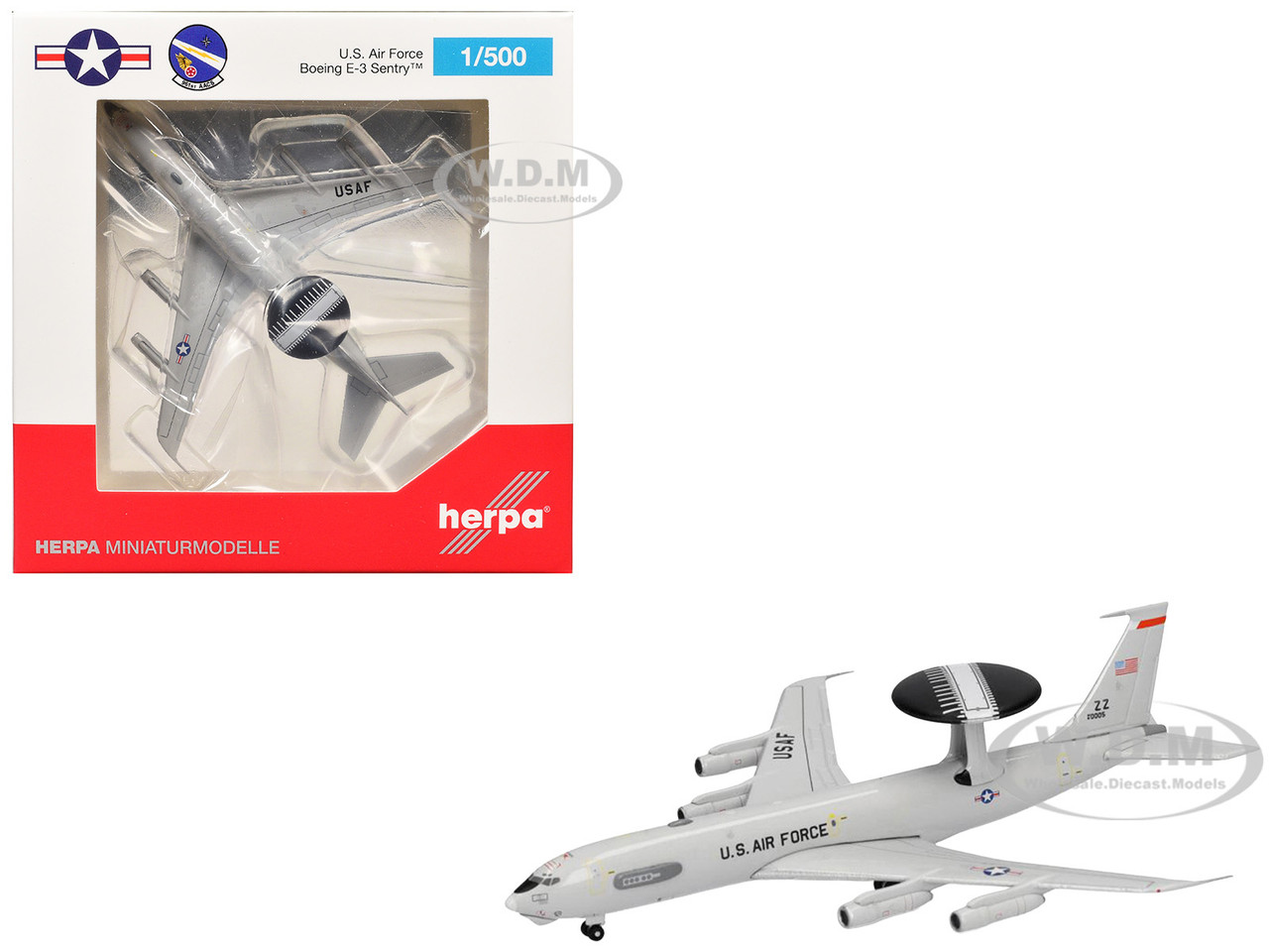 Boeing E-3 Sentry Aircraft "961st Airborne Air Control Squadron, Kadena Air Base" (81-0005) United States Air Force 1/500 Diecast Model Airplane by He