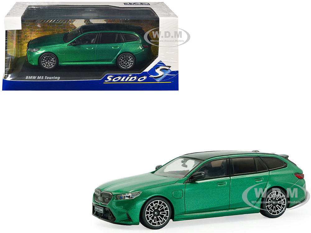 Solido 2024 BMW M5 Touring Isle Of Man Green Metallic with Black Top 1/43 Diecast Model Car by Solido