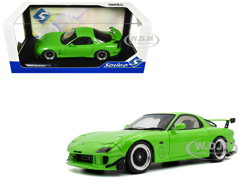 1999 Mazda RX7 Type RS (FD3RS) RHD (Right Hand Drive) Neon Green 1/18 Diecast Model Car by Solido
