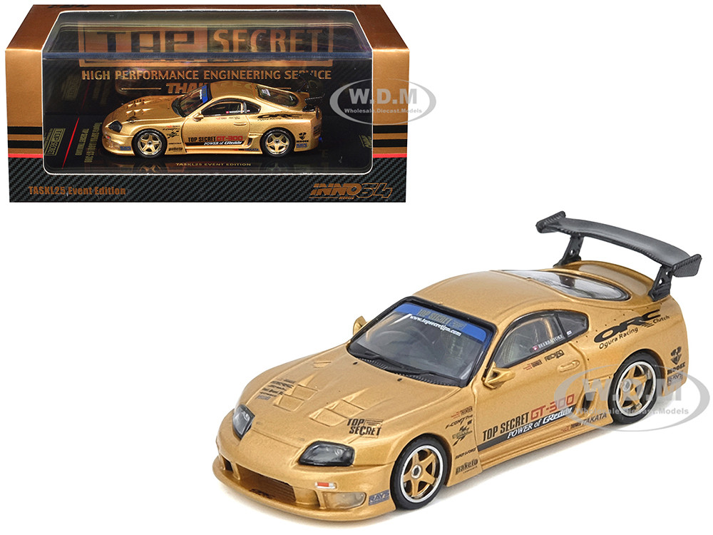 Toyota Supra (A80) "Top Secret Thailand" GT300 RHD (Right Hand Drive) Gold Metallic "Tokyo Auto Salon Kuala Lumpur 2025 Event Exclusive" 1/64 Diecast