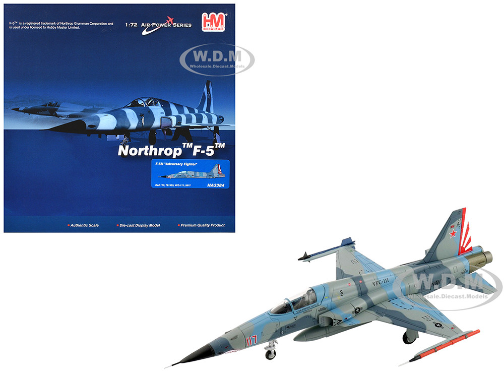 Northrop F-5N Tiger II Aircraft "Red 117, 761533, Adversary Fighter, VFC-111 Sundowners" (2017) United States Navy "Air Power Series" 1/72 Diecast Mod