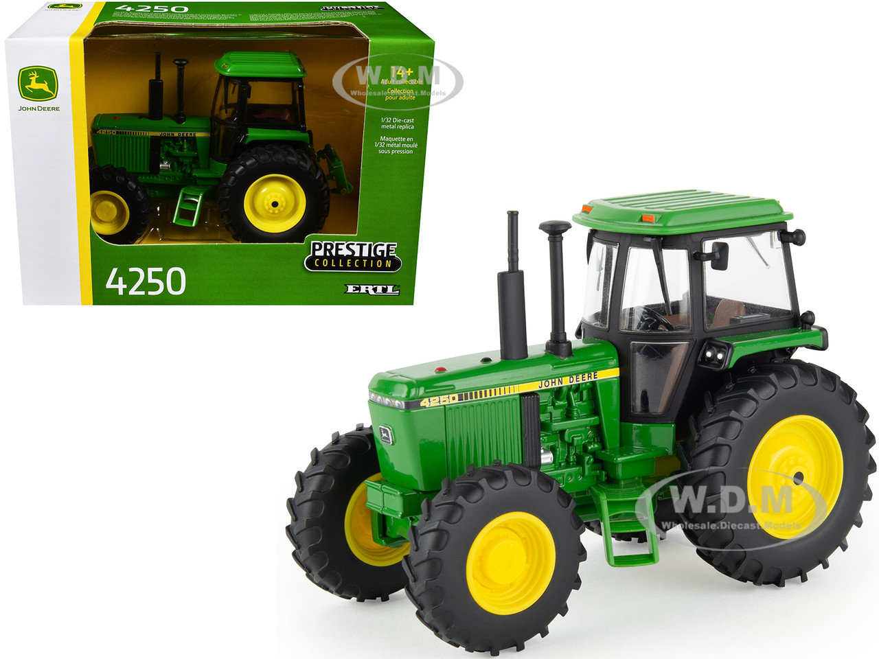 John Deere 4250 Tractor Green with Yellow Stripes "Prestige Collection" Series 1/32 Diecast Model by ERTL TOMY
