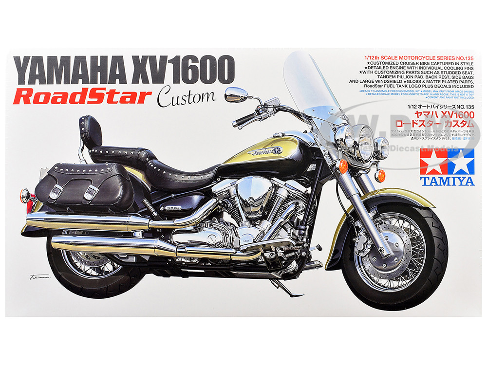 Model Kit Yamaha XV1600 RoadStar Custom Motorcycle 1/12 Scale Model by Tamiya