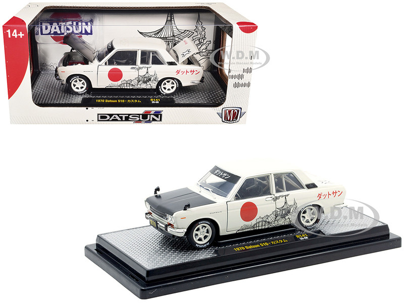 1970 Datsun 510 Light Gray with Japanese Graphics Limited Edition