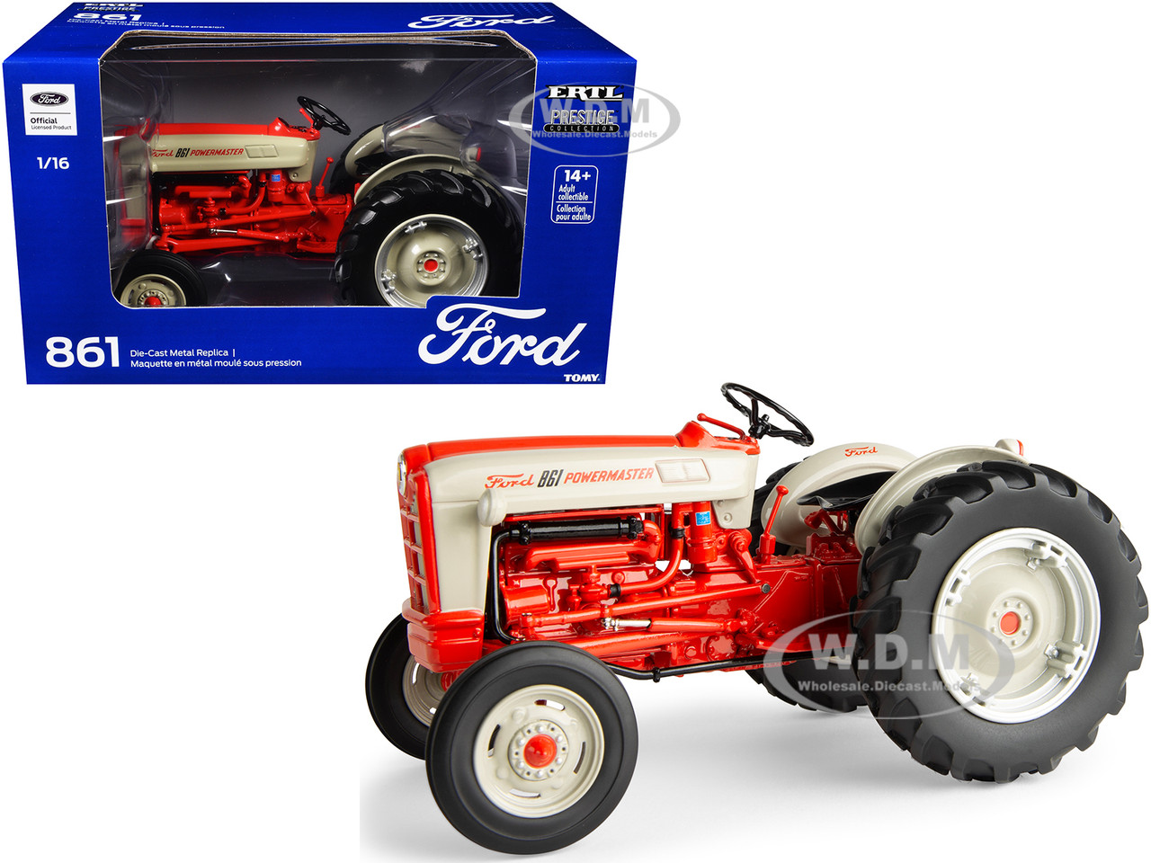 Ford 861 Powermaster Tractor Beige and Orange "Prestige Collection" Series 1/16 Diecast Model by ERTL TOMY