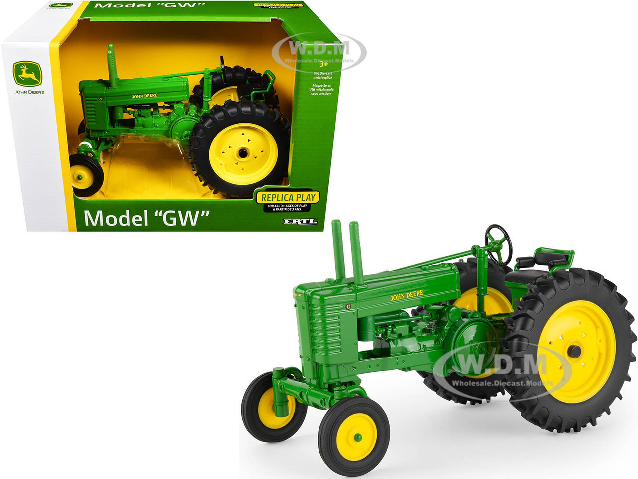 John Deere Model GW Tractor Green "Replica Play" Series 1/16 Diecast Model by ERTL TOMY