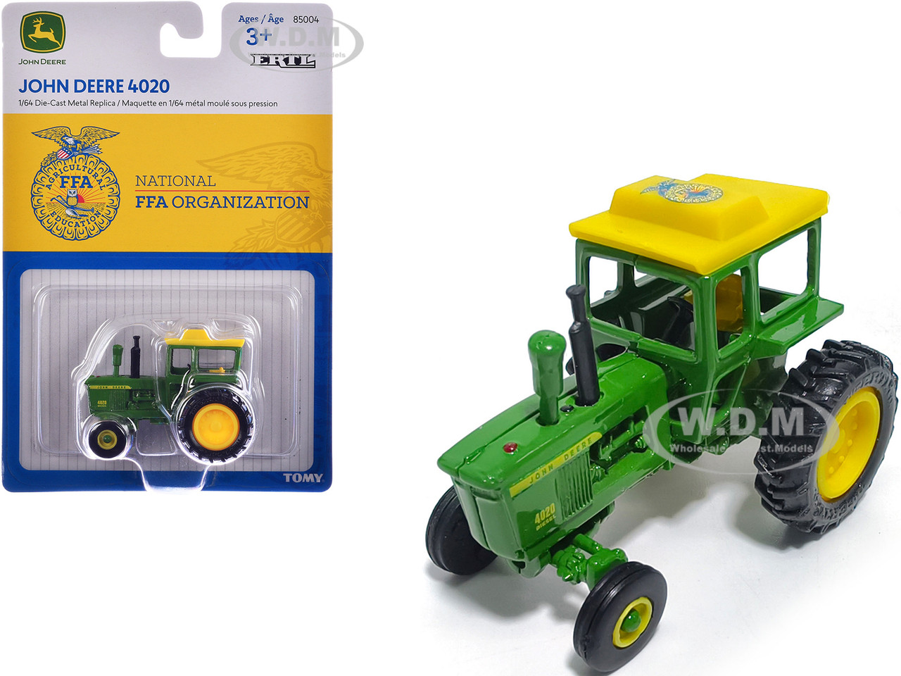 John Deere 4020 Diesel Tractor "National FFA Organization" Green with Yellow Top 1/64 Diecast Model by ERTL TOMY