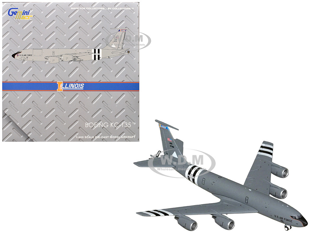 Boeing KC-135R Stratotanker Aircraft "Illinois Air National Guard" United States Air Force (63-7981) Gray "Gemini Macs" Series 1/400 Diecast Model Air