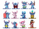 Set of 12 Diecast Figures Disney s Stitch Franchise Nano Metalfigs Series Diecast models Jada 37361