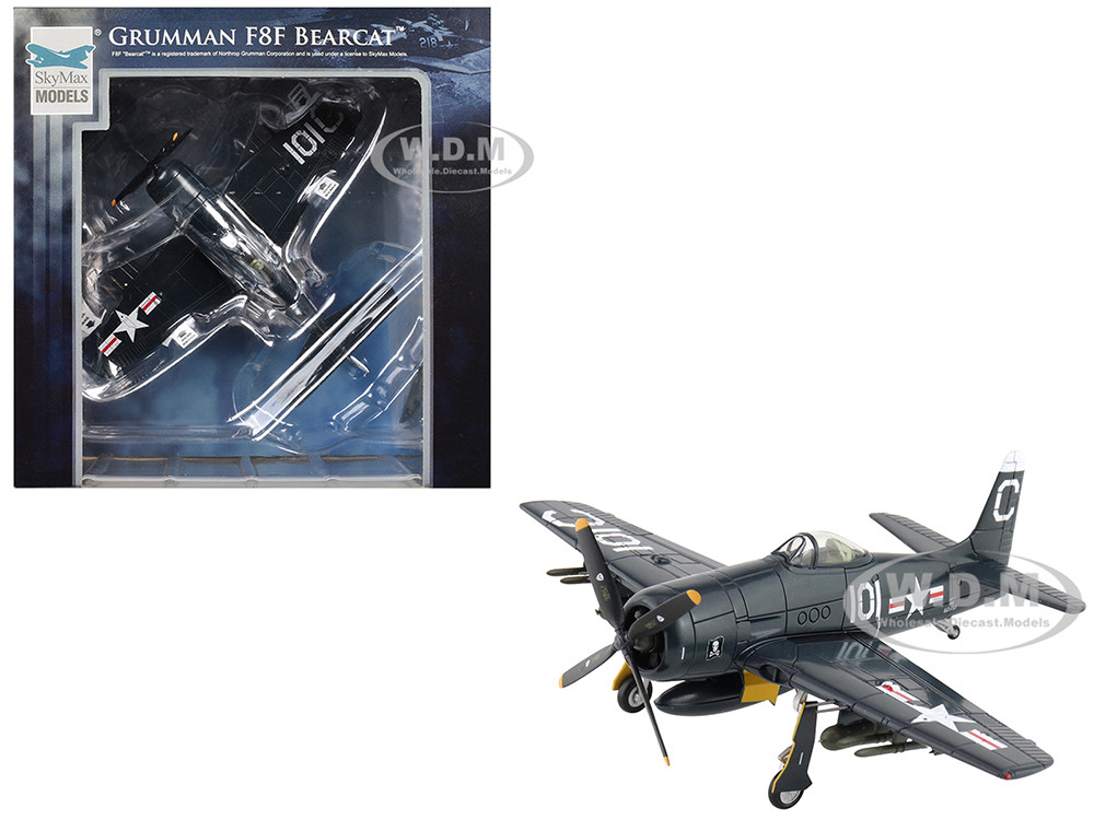 Grumman F8F-2 Bearcats Fighter Aircraft "121717, VF-61 Jolly Rogers" (1949) United States Navy "SkyMax Flying Heroes" Series 1/72 Diecast Model by Hob