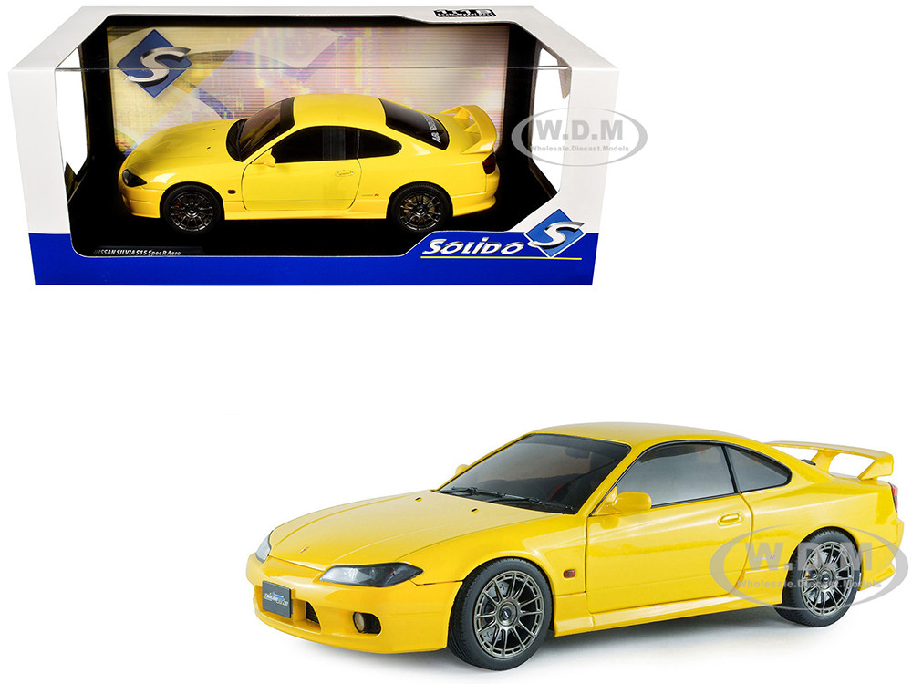 1999 Nissan Silvia (S15) Spec-R Aero RHD (Right Hand Drive) Lightning Yellow 1/18 Diecast Model Car by Solido