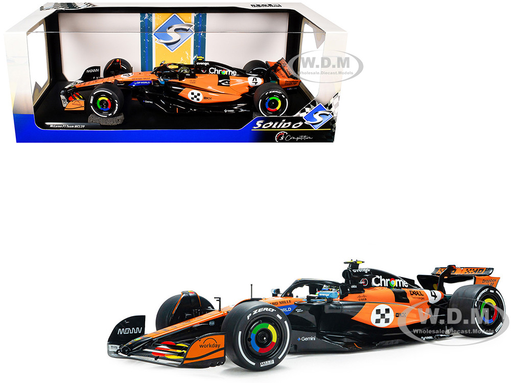 McLaren MCL39 #4 Lando Norris "OKX" Winner Formula One F1 "Monaco GP" (2025) "Competition" Series 1/18 Diecast Model Car by Solido