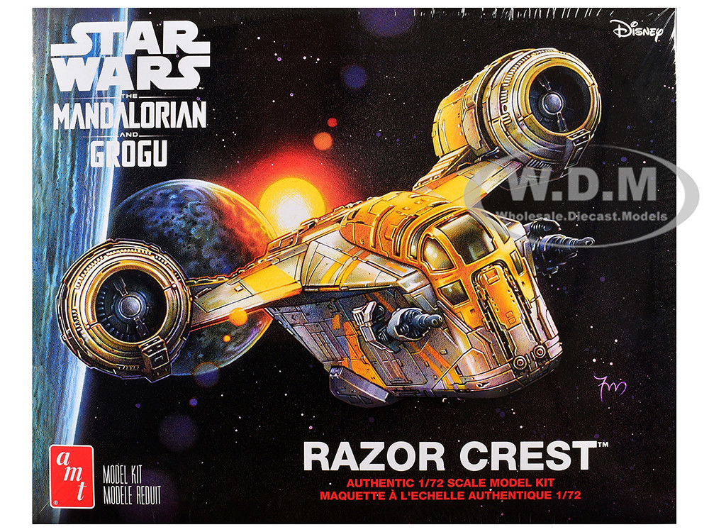 Skill 2 Model Kit Razor Crest Spaceship "Star Wars: The Mandalorian" 1/72 Scale Model by AMT