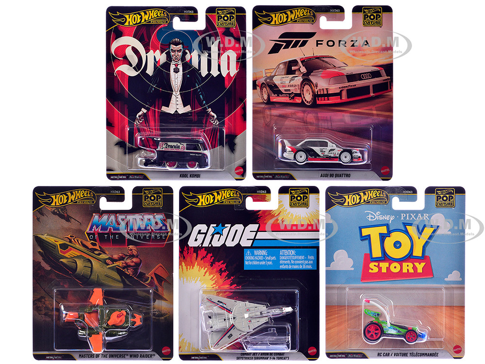 "Pop Culture 2026" 5 piece Set R "Premium Series" Diecast Model Cars by Hot Wheels