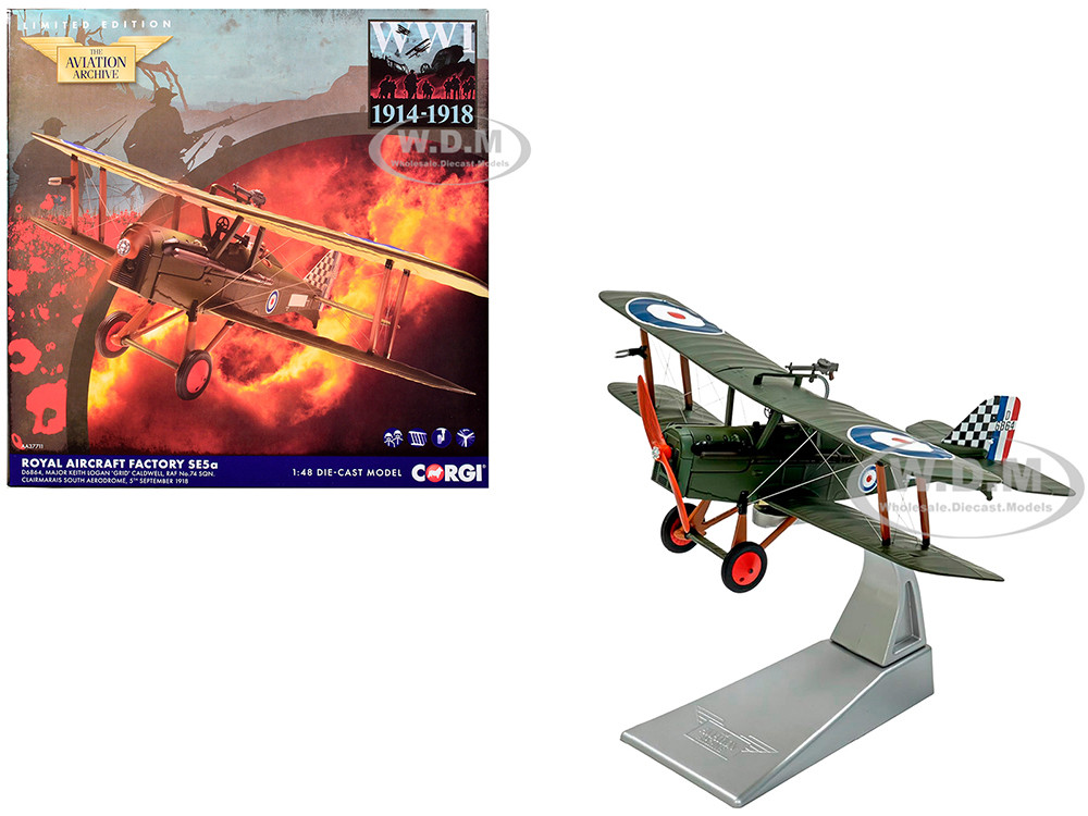 Royal Aircraft Factory SE5a Biplane Aircraft "D6864, Major Keith Logan Caldwell, No. 74 Squadron, Clairmarais South Aerodrome" (1918) Royal Air Force
