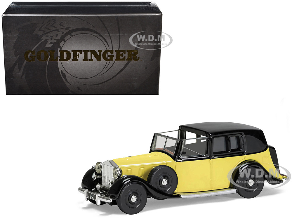 Rolls Royce Phantom III Sedanca de Ville Yellow with Black Top James Bond 007 "Goldfinger" (1964) Movie Diecast Model Car by Corgi