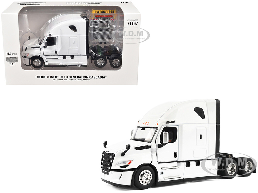 2025 Freightliner Cascadia Gen-5 Sleeper Cab Truck Tractor Winter White "Transport Series" 1/64 Diecast Model by Diecast Masters