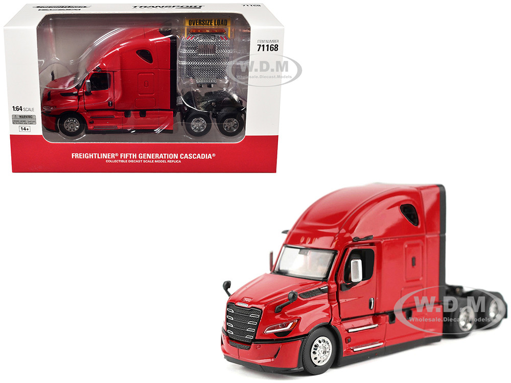 2025 Freightliner Cascadia Gen-5 Sleeper Cab Truck Tractor Red "Transport Series" 1/64 Diecast Model by Diecast Masters