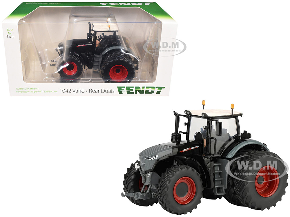 Speccast 1:64 Fendt 1042 Vario Tractor with Front and Rear Dual Wheels Black with White Top 1/64 Diecast Model by SpecCast