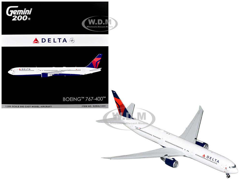Boeing 767-400ER Commercial Aircraft "Delta Air Lines" (N482MH) White with Blue and Red Tail "Gemini 200" Series 1/200 Diecast Model Airplane by Gemin