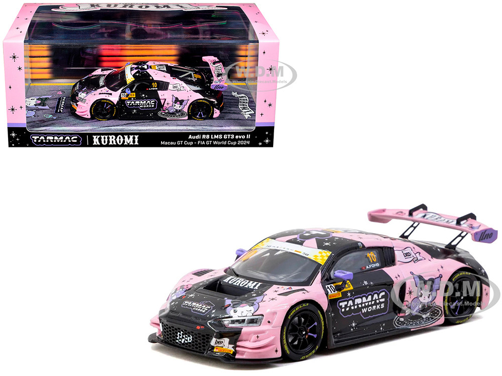 Audi R8 LMS GT3 evo II #10 Adderly Fong "Uno Racing Team - Kuromi" "Macau GT Cup - FIA GT World Cup" (2024) with A4 Poster "Hobby43" Series 1/43 Dieca