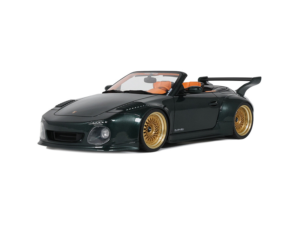 2024 Porsche 911 (997) Old & New Tokyo Auto Salon Cabriolet Dark Interior Green 1:18 diecast model GT Spirit